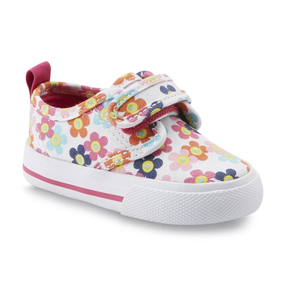 Joe Boxer Baby Girl's Remix White/Multicolor Flower Slip-On Sneaker