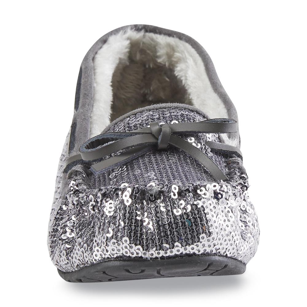 Route 66 Women's Milah Pewter/Sequined Moccasin Slipper