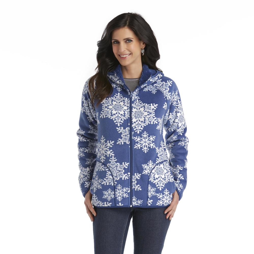 Laura Scott Women's Reversible Hoodie Jacket - Snowflakes