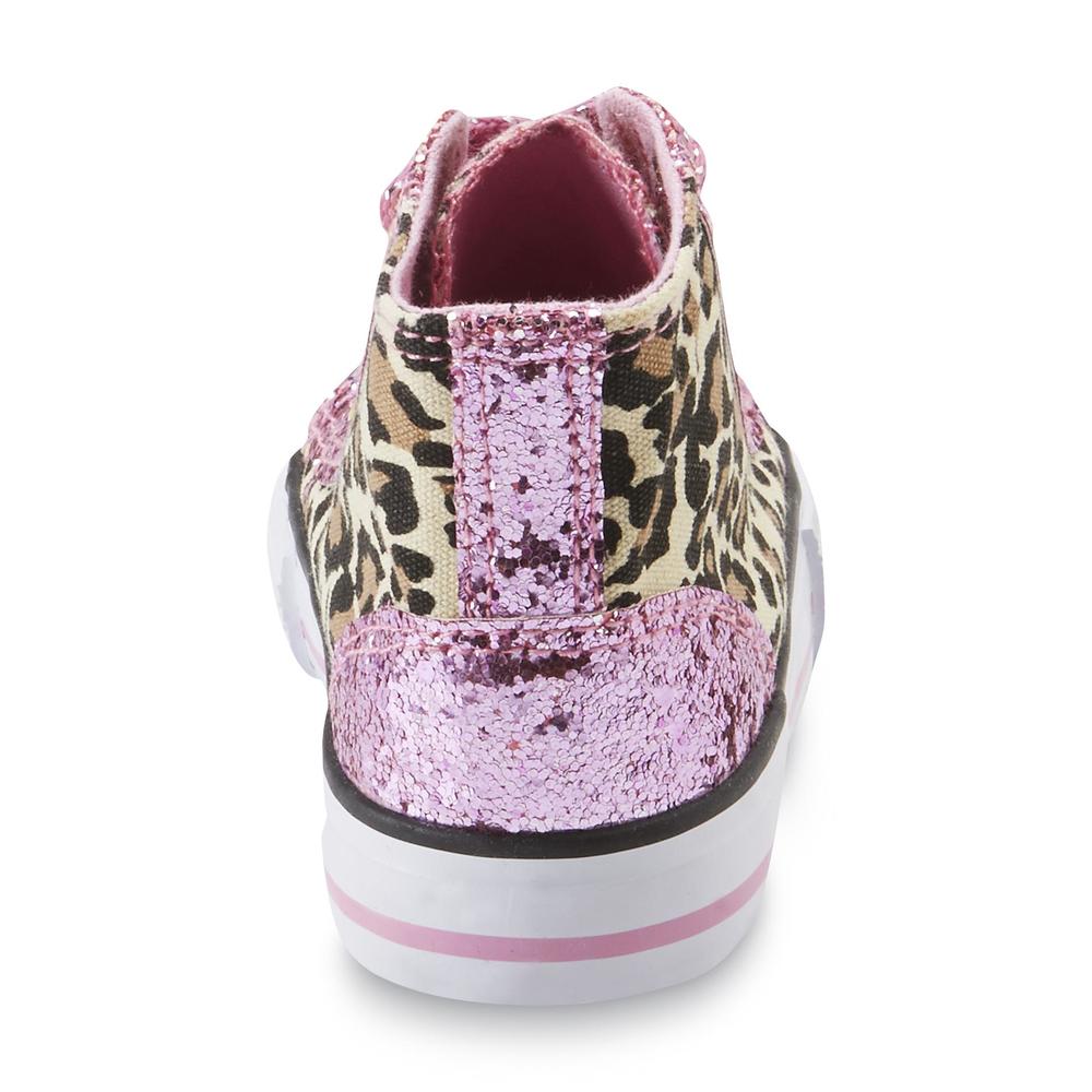Bongo Toddler Girl's Chantae Leopard/Pink Metallic Canvas Shoe
