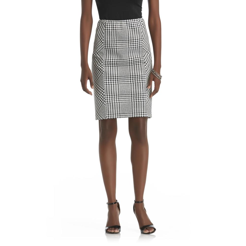 Covington Women's Ponte Knit Pencil Skirt - Plaid