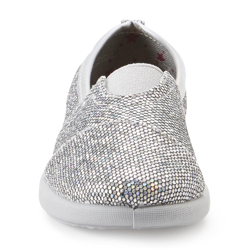 Joe Boxer Toddler Girl's Brooklyn Silver Scale Glittered Canvas Shoe