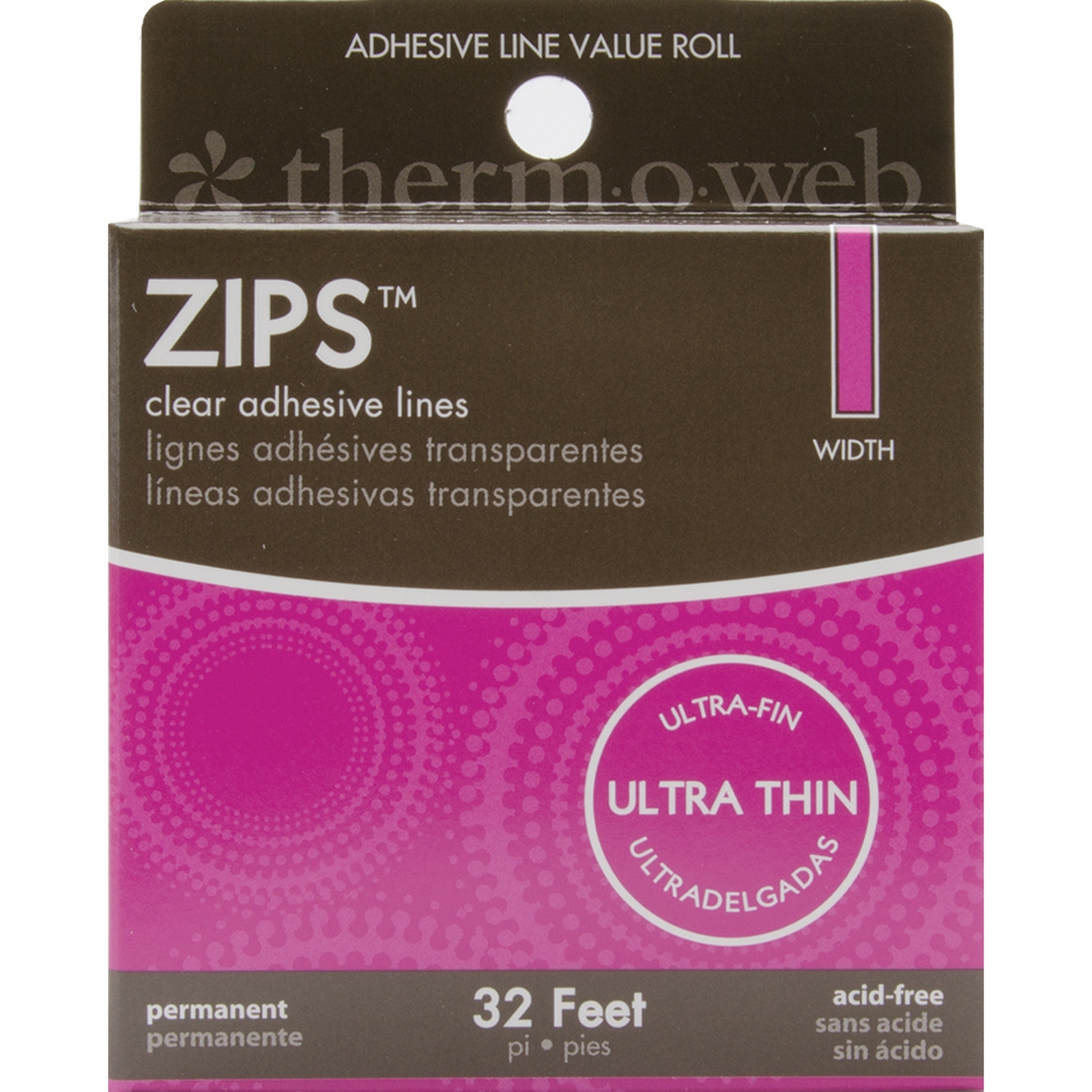 THERMOWEB Zips Clear Adhesive Lines-Memory 1/8"X1/64" Thick 32 Feet