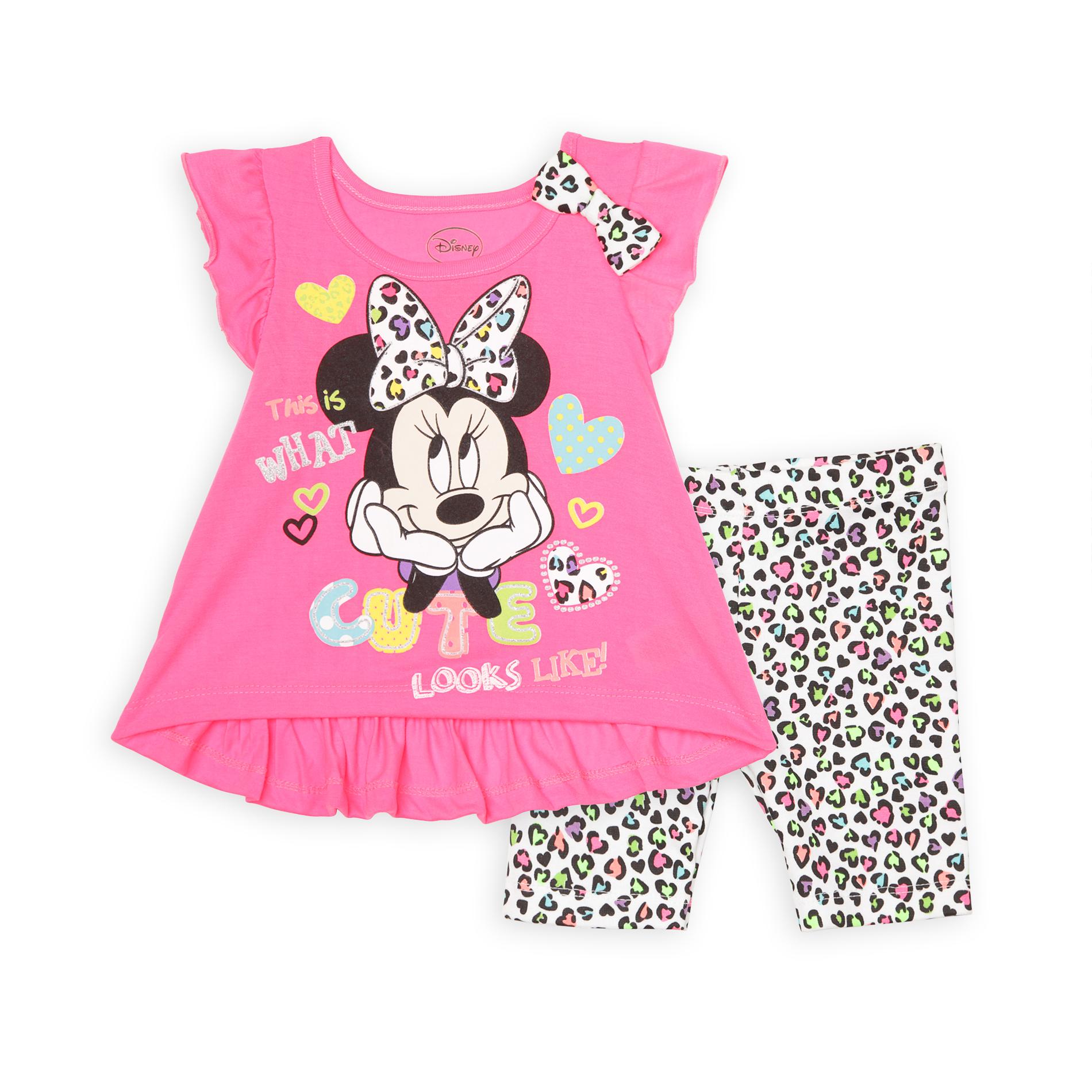 Disney Infant & Toddler Girl's Graphic T-Shirt & Bike Shorts - Minnie Mouse