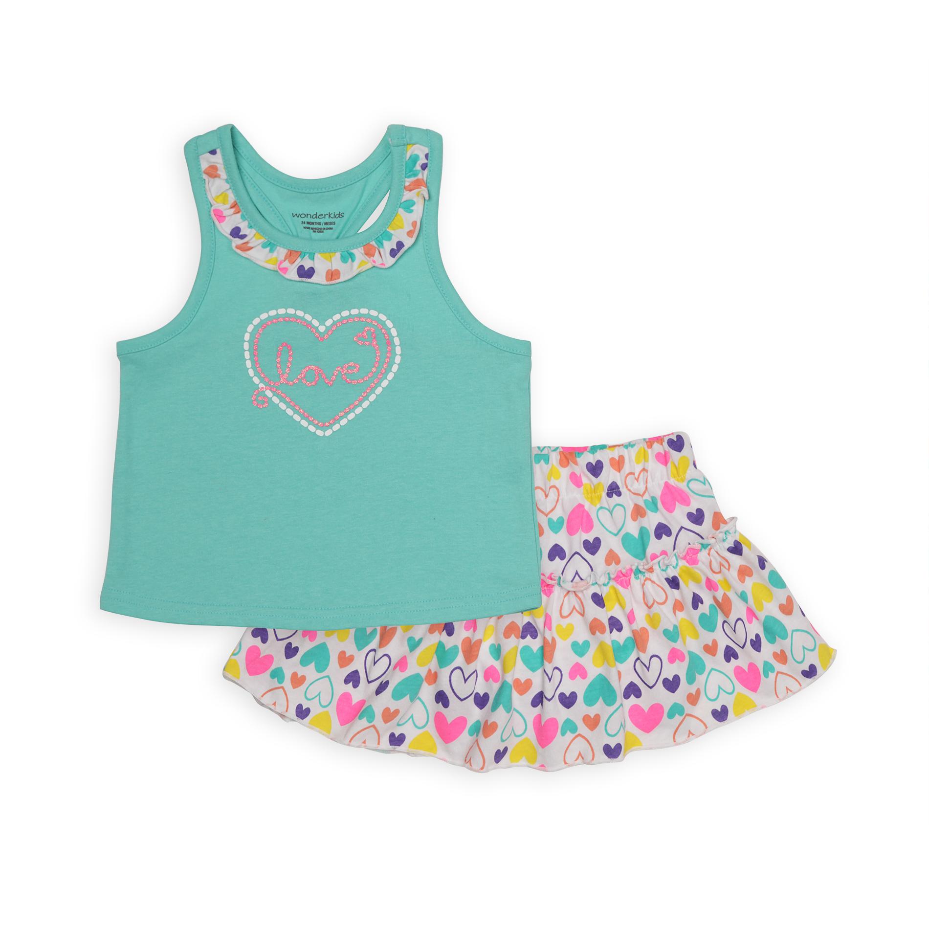 WonderKids Infant & Toddler Girl's Tank Top & Skirt - Hearts