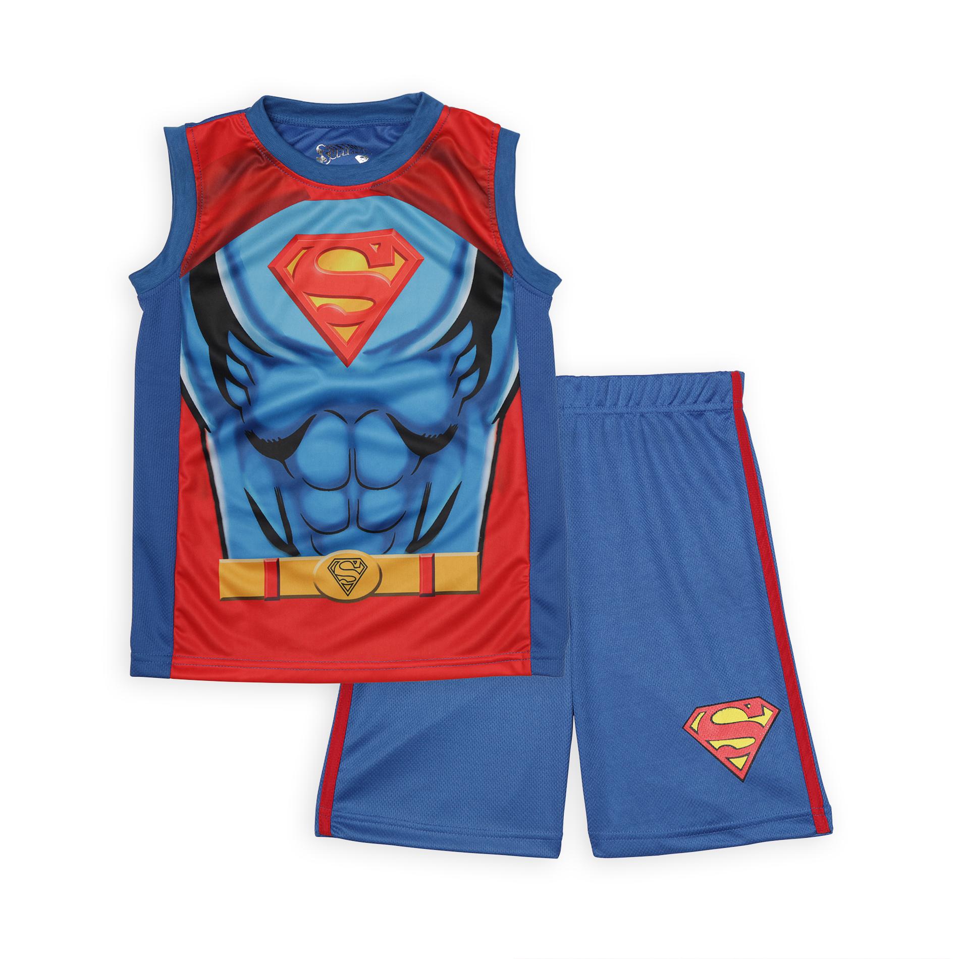 DC Comics Boy's Graphic Muscle Shirt & Shorts - Superman