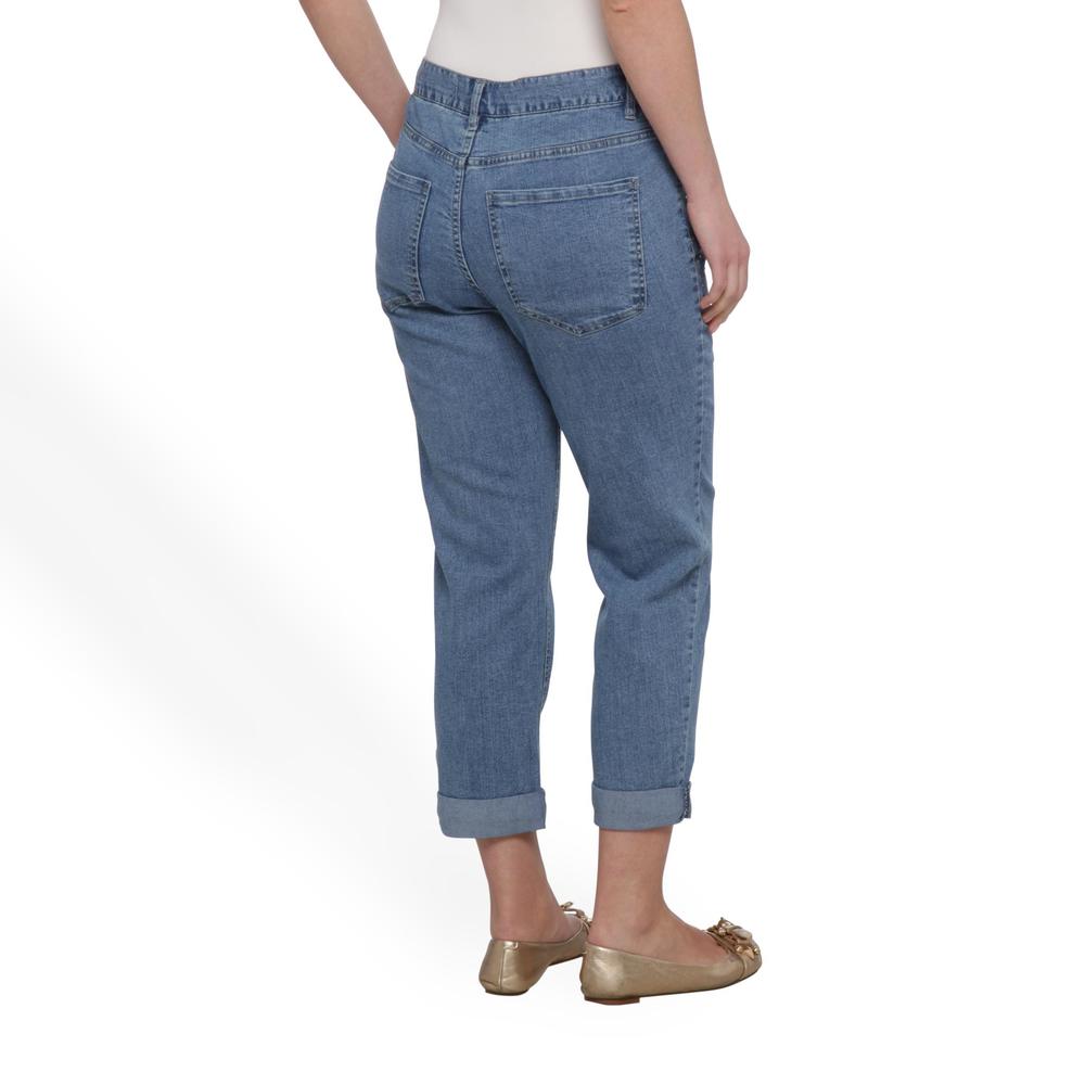 Jaclyn Smith Women's Cuffed Denim Pants - Embellished