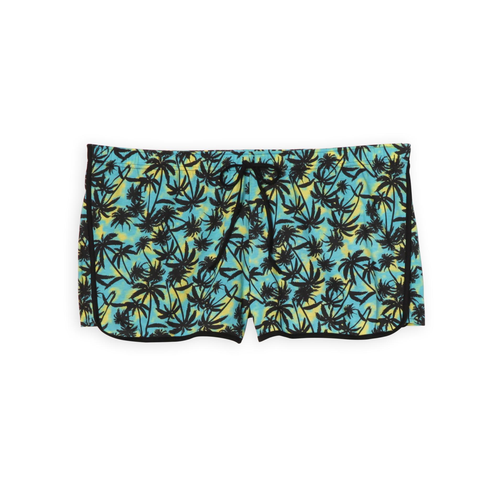 Joe Boxer Junior's Plus Knit Dolphin Shorts - Palm Trees