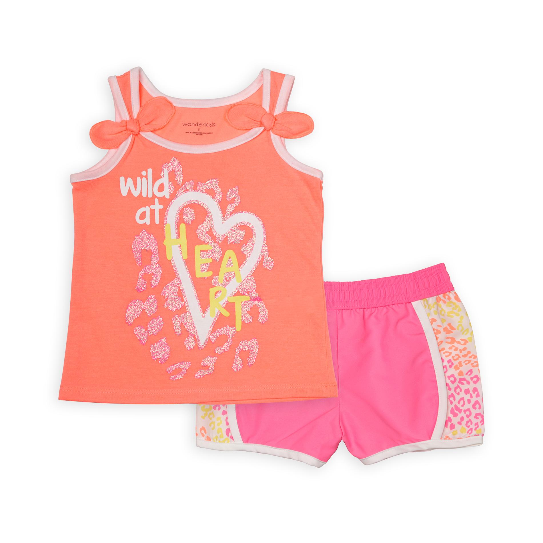 WonderKids Toddler Girl's Tank Top & Shorts - Leopard Print