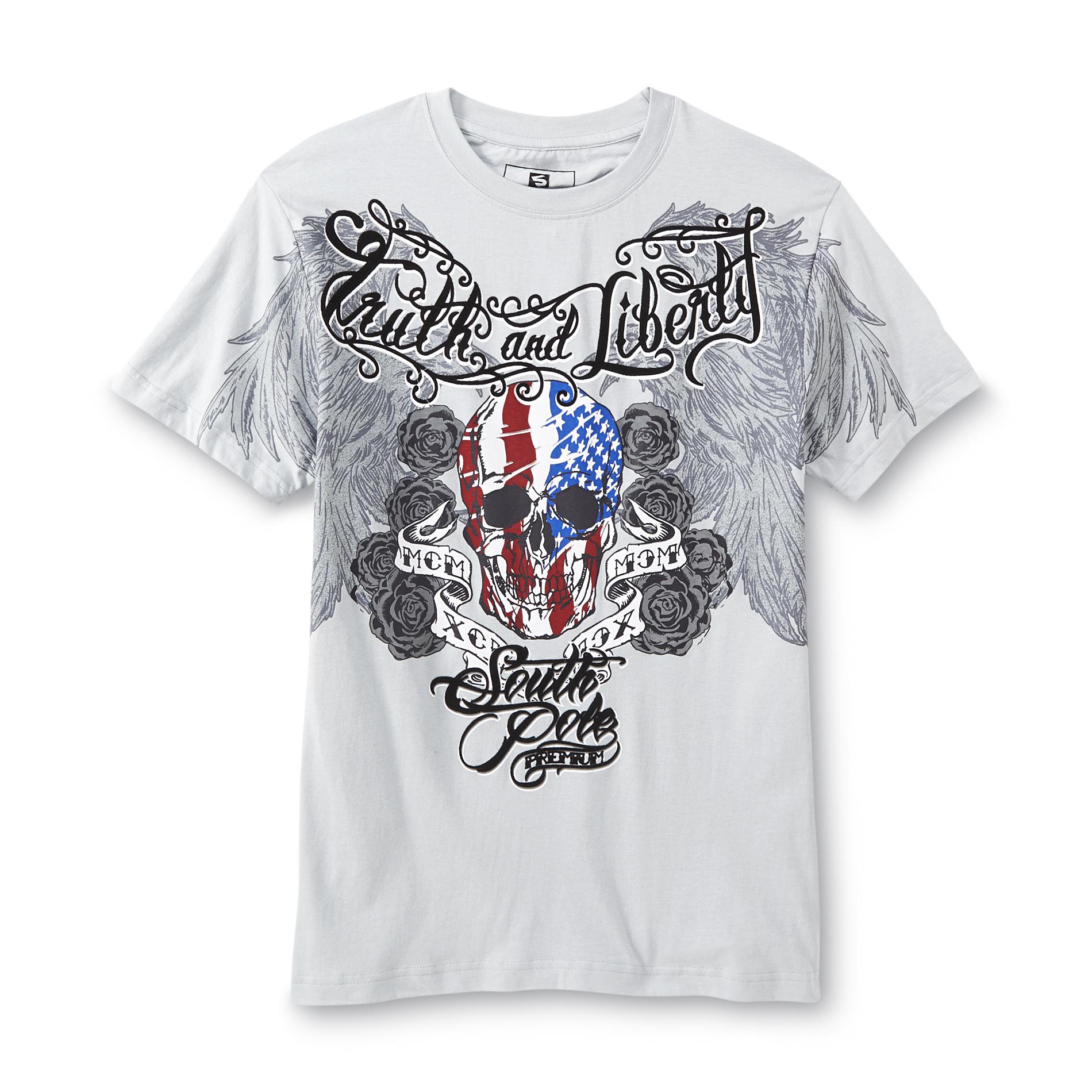 Southpole Young Men's Graphic T-Shirt - Truth & Liberty Skull