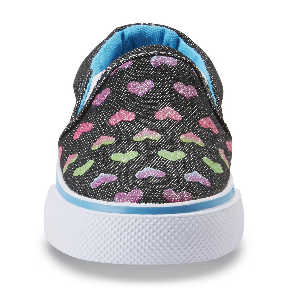 Joe Boxer Toddler Girl's Remix Black/Rainbow Glitter Slip-On Shoe