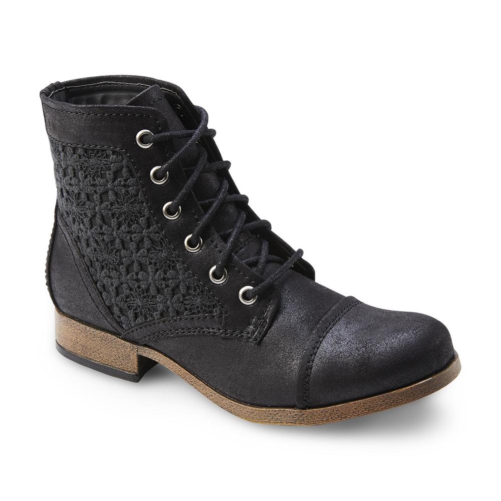 Route 66 Women's Raleigh 5" Black/Lace Combat Boot