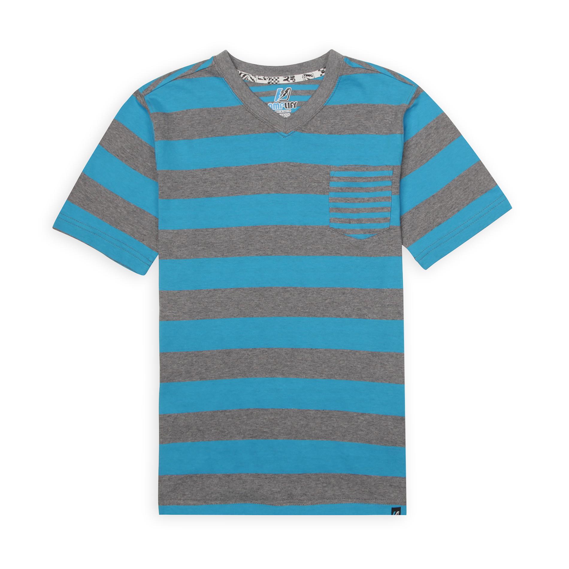 Amplify Boy's V-Neck T-Shirt - Striped