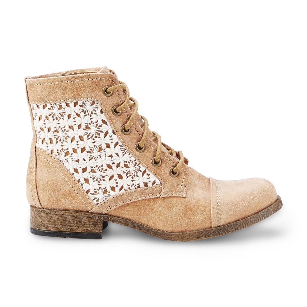 Route 66 Women's Raleigh Tan Lace Combat Boot
