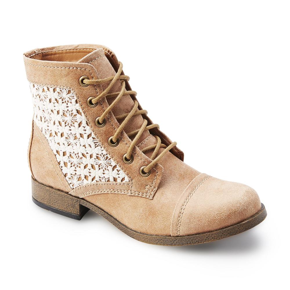 Route 66 Women's Raleigh Tan Lace Combat Boot