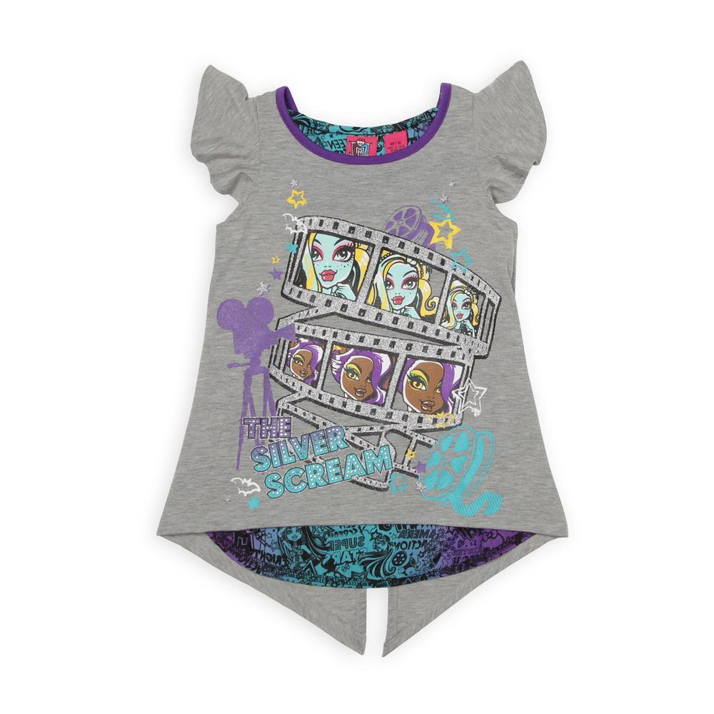 Monster High Girl's Split Back Graphic T-Shirt