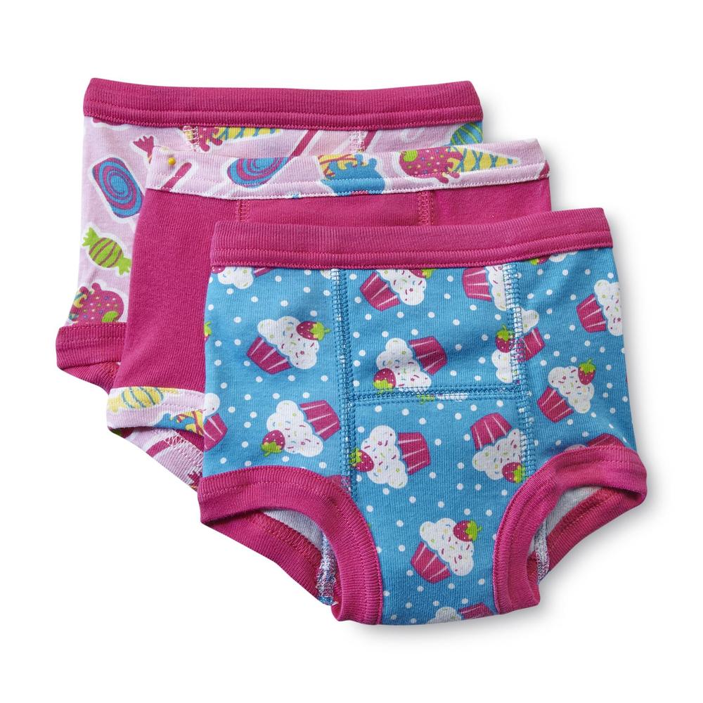 Joe Boxer Toddler Girl's 3Pack Training Pants Cupcake Print