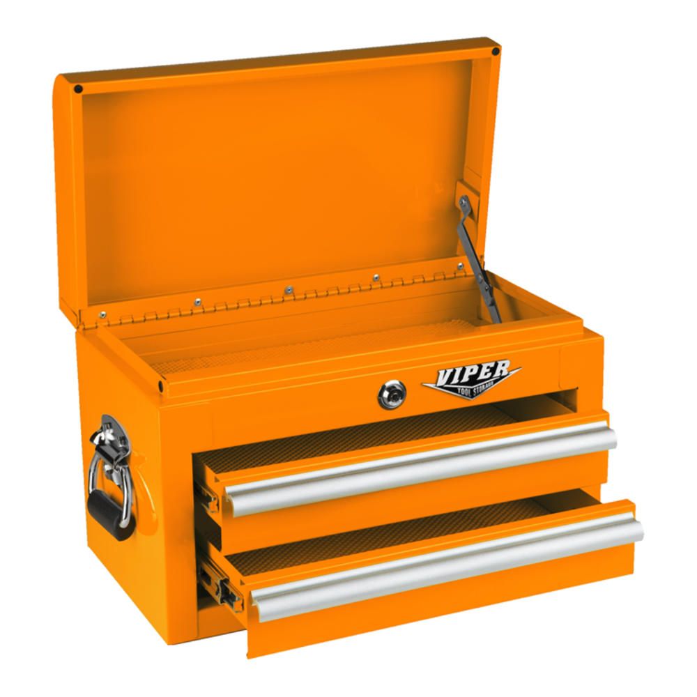 Viper Tool Storage 18-inch 2 Drawer 18G Steel Mini Chest, Orange