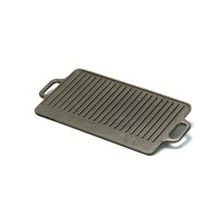 texsport cast iron 2 sided reversible griddle 9.5 x 20 inch