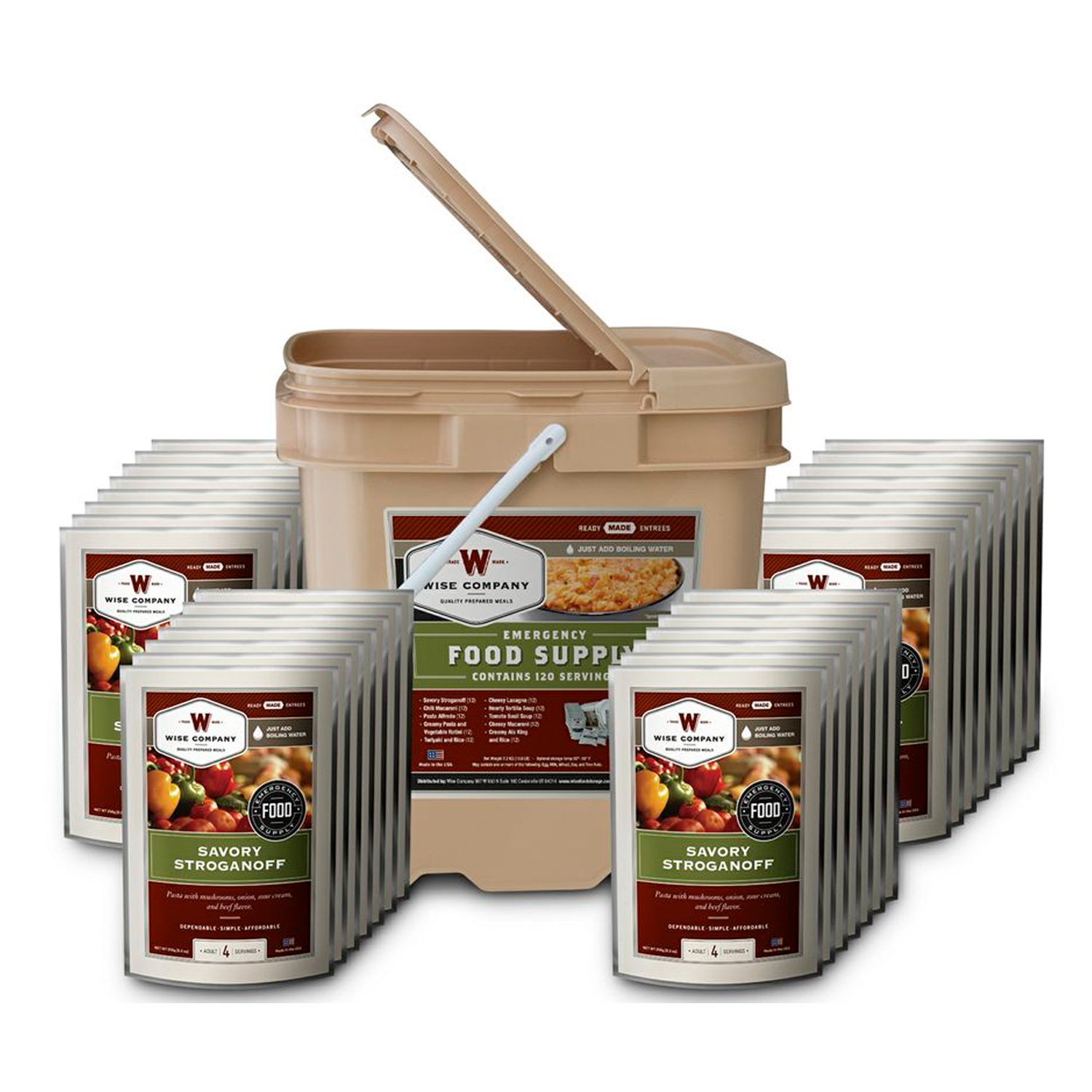WISE FOODS 120 Serving Entree only Grab and Go Bucket