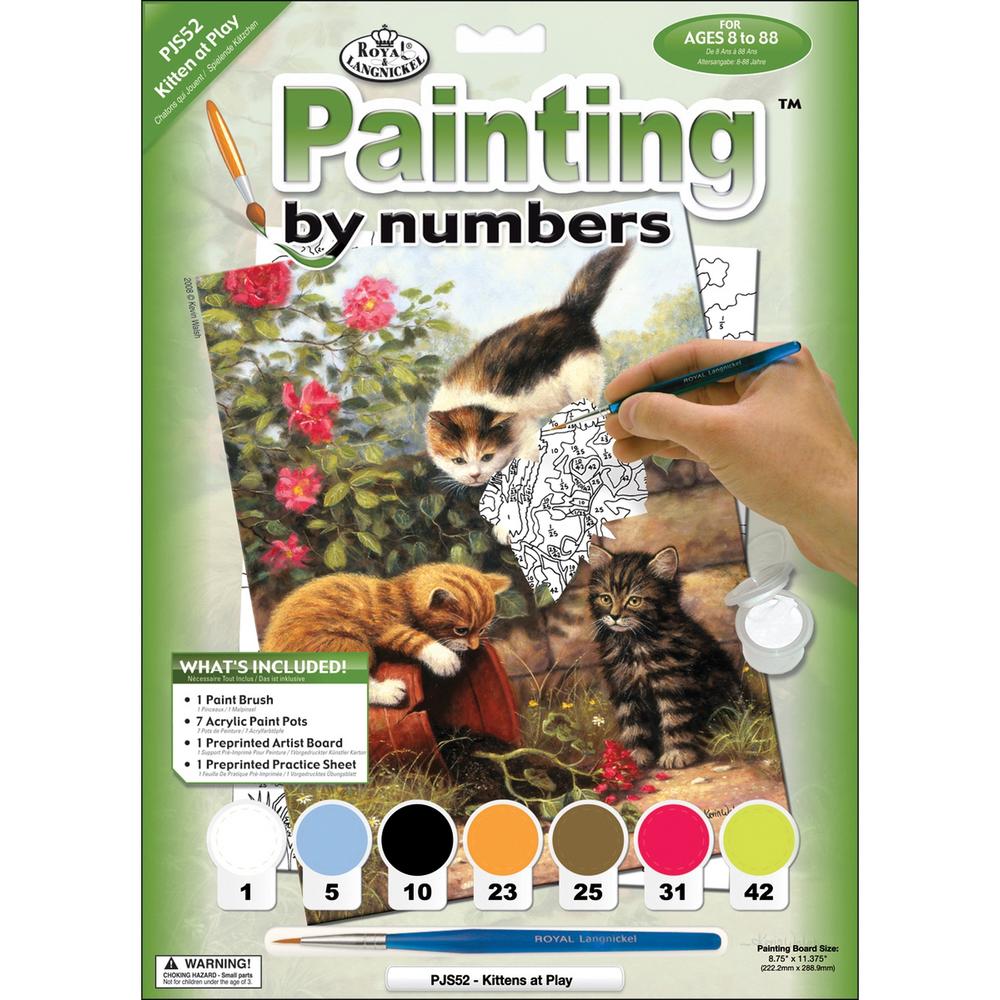 Junior Small Paint By Number Kit 8-3/4" X 11-3/4"-Kittens At Play