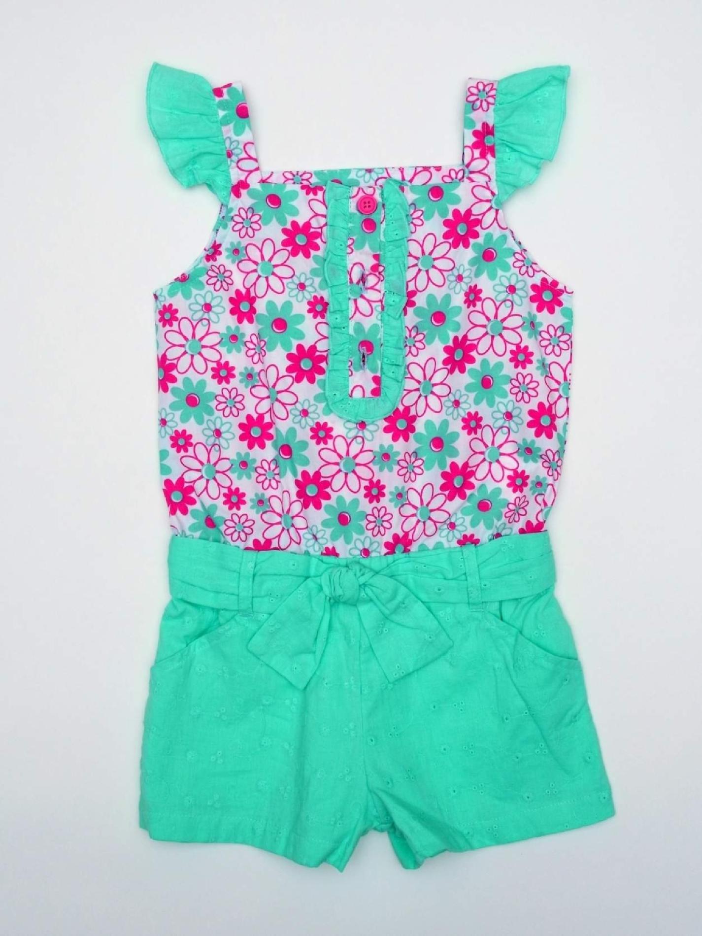 Young Hearts Girl's Romper - Floral