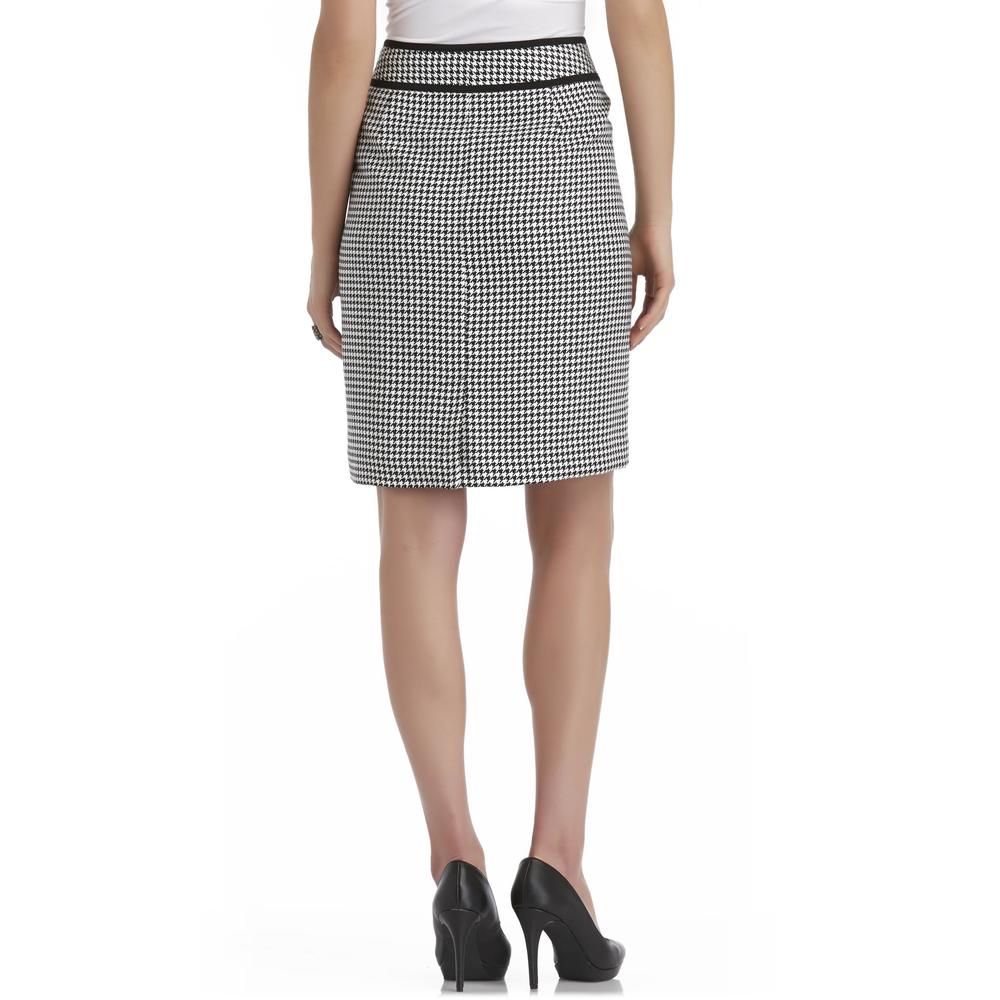 Covington Women's Knit Pencil Skirt - Houndstooth Check