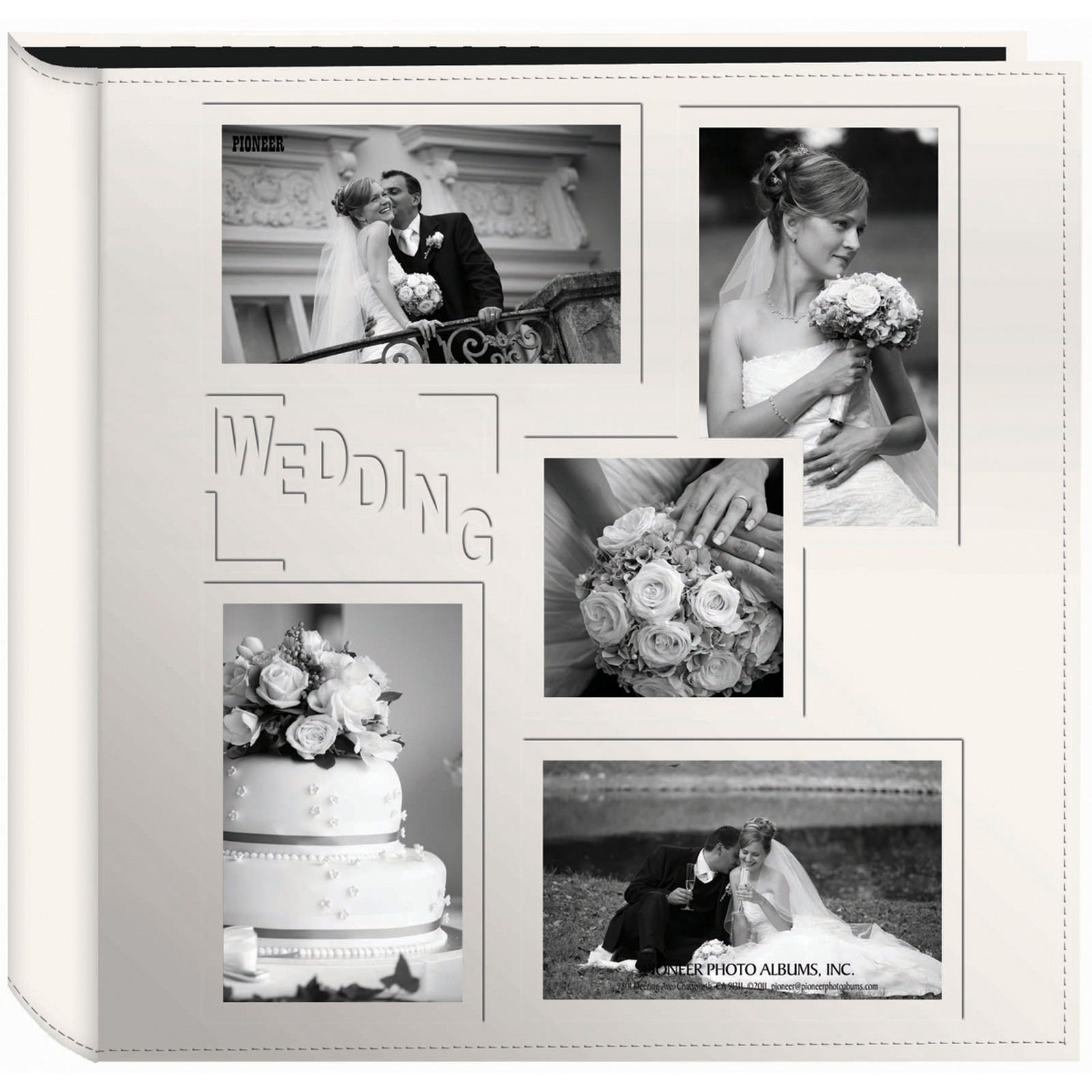 Pioneer Ivory 11 x 12 Collage Frame Sewn Embossed Photo Album