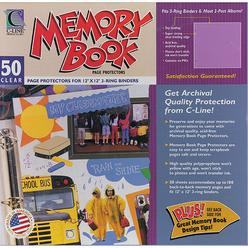 C-Line Memory Book - 12 x 12 Scrapbook Page Protectors, top loading, clear, 50/BX, 62227