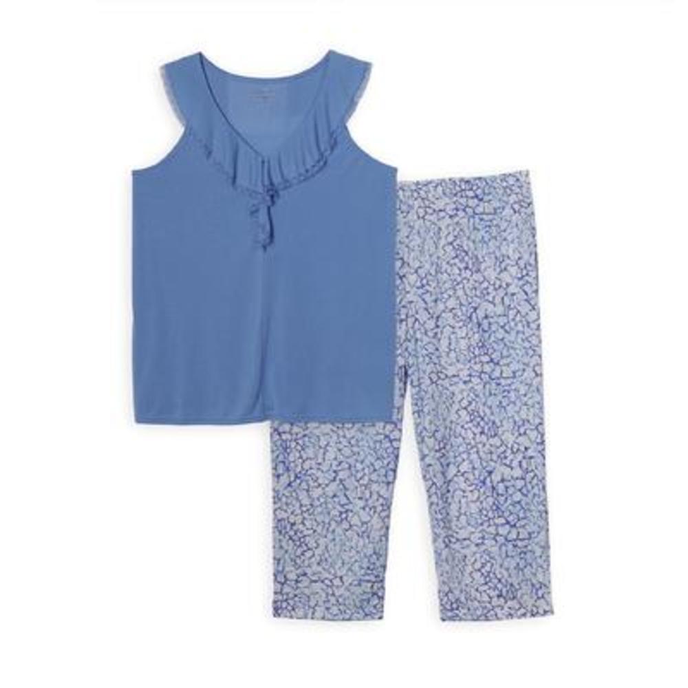 Jaclyn Smith Women's Plus Pajama Tank Top & Capri Pants - Snakeskin