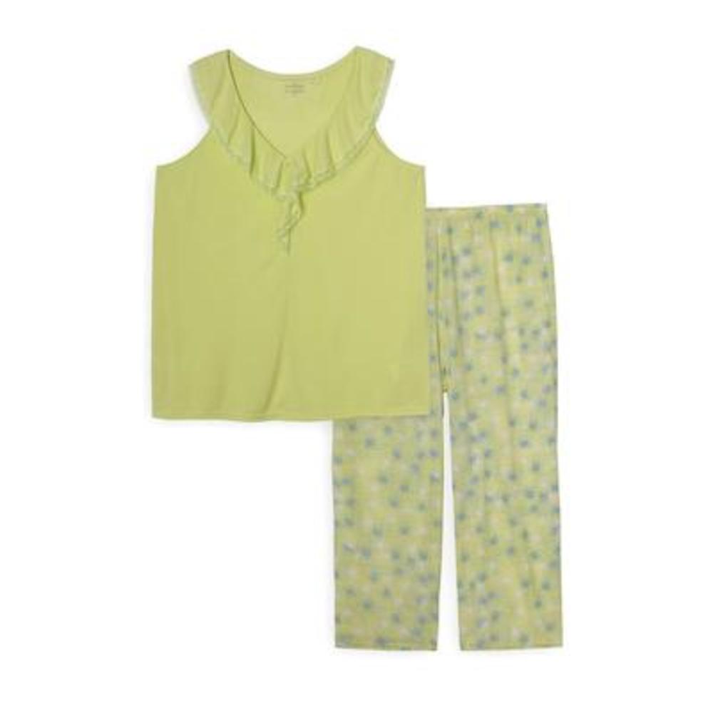 Jaclyn Smith Women's Pajama Tank Top & Capri Pants - Floral