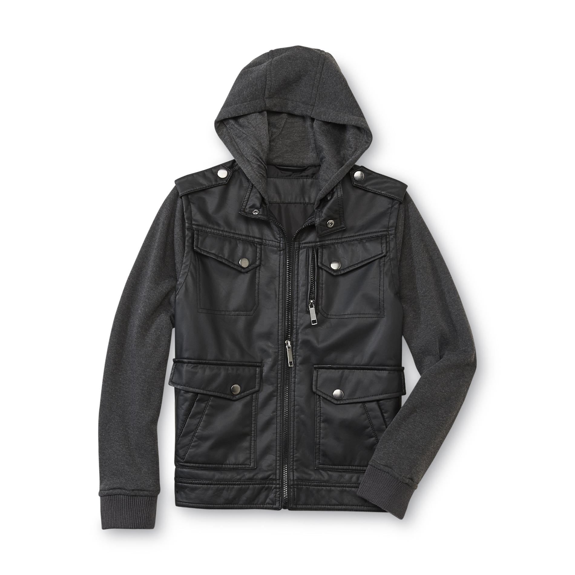 Route 66 Boy's Hooded Layer-Look Bomber Jacket