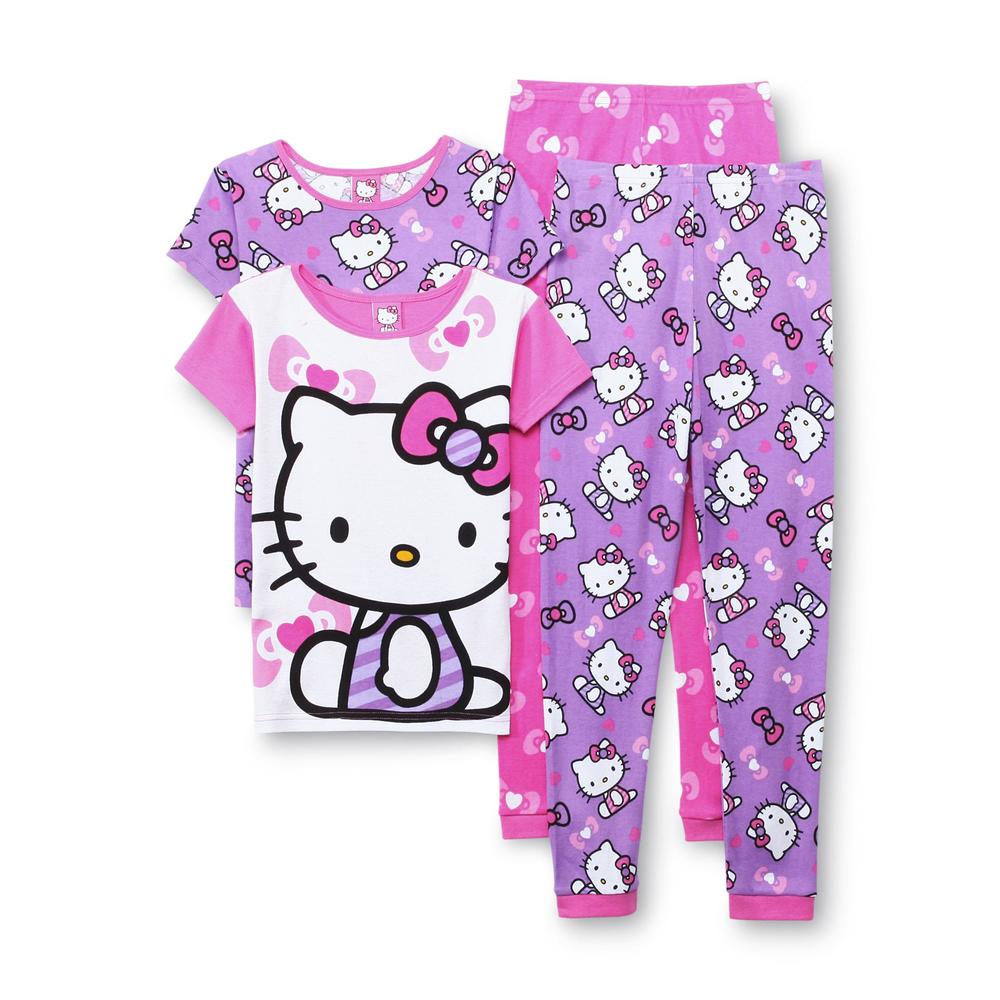 Hello Kitty Girl's 2 Pairs Short-Sleeve Pajamas
