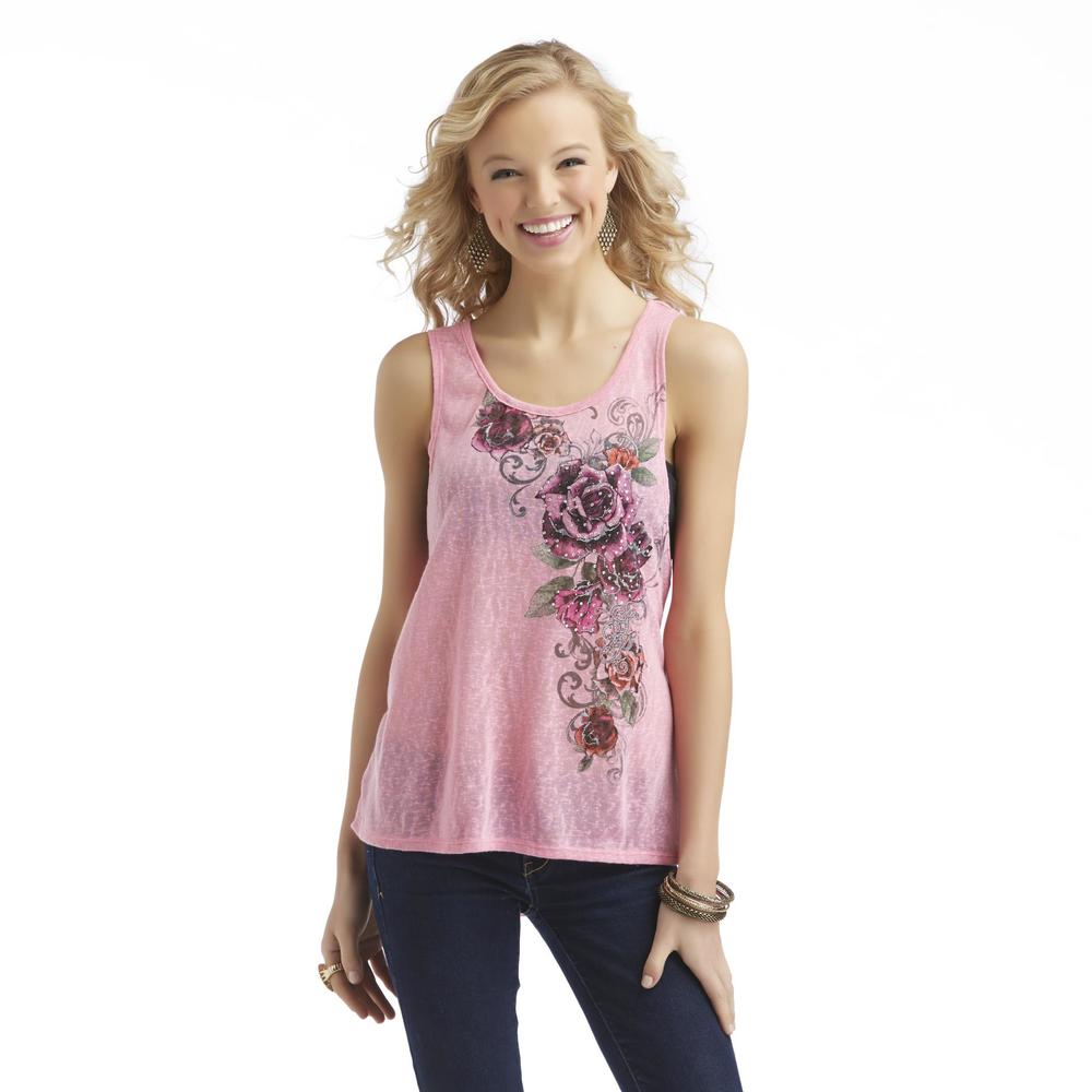 Southpole Junior's Graphic Tank Top - Floral