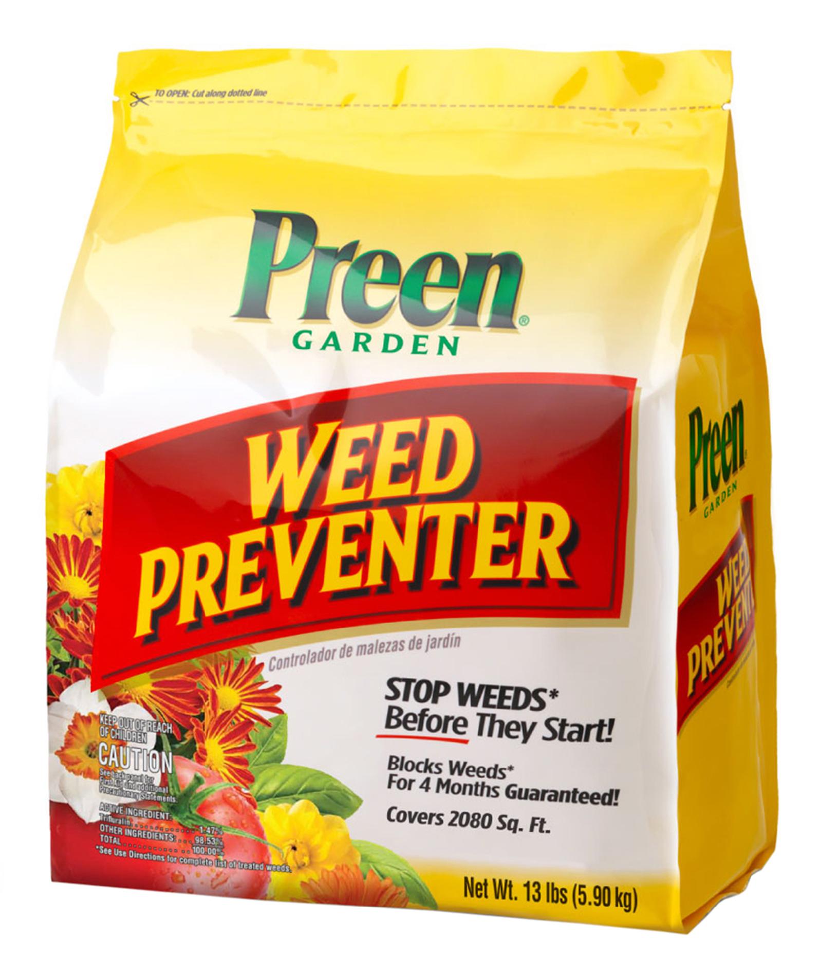 Preen G81 2463798 13 lb. bag Garden Weed Preventer yellow