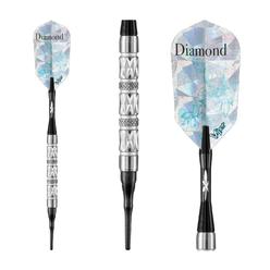 Viper by GLD Product Viper Diamond 90% Tungsten Soft Tip Darts with Storage/Travel Case, Silver Rings, 16 Grams