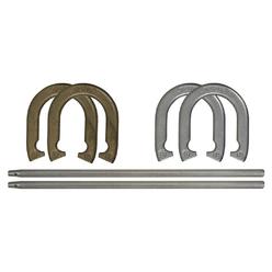 Franklin Sports Horseshoe Set - Steel Horseshoes and Stakes - Official Size and Weight - Perfect for Yard and Beach - Recreation