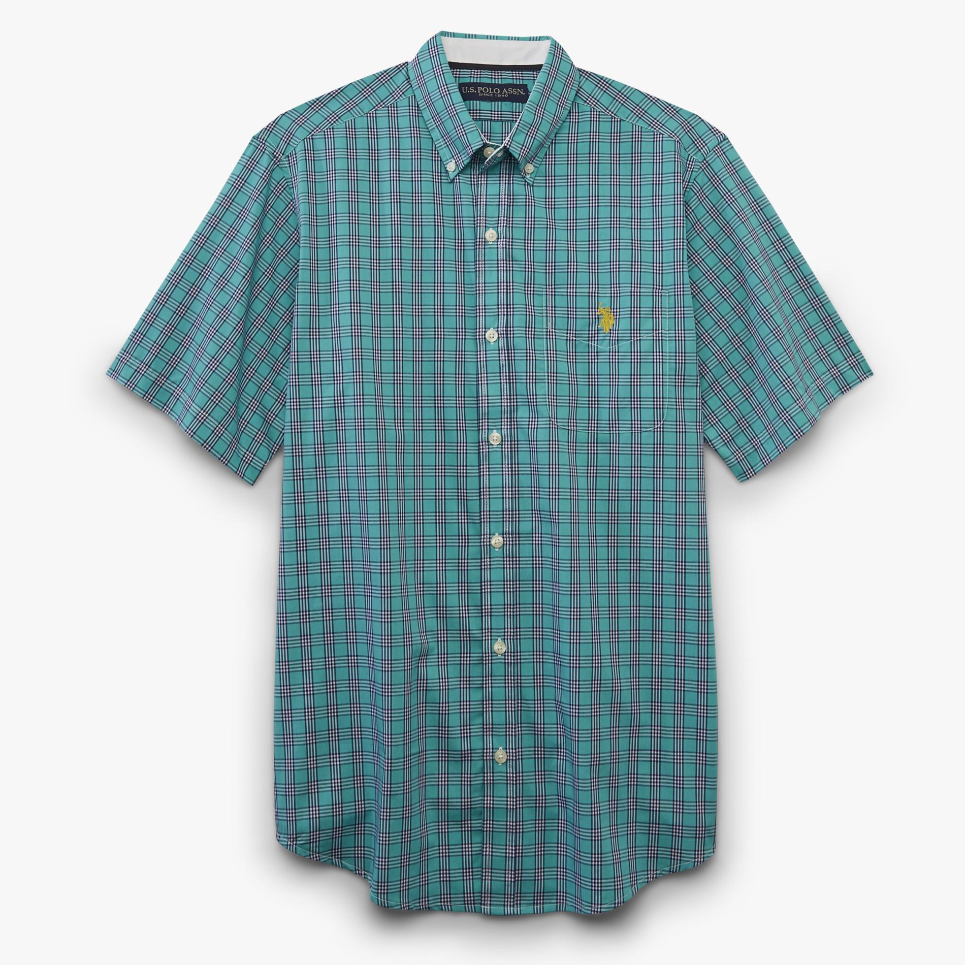 U.S. Polo Assn. Men's Short-Sleeve Button-Front Shirt - Plaid