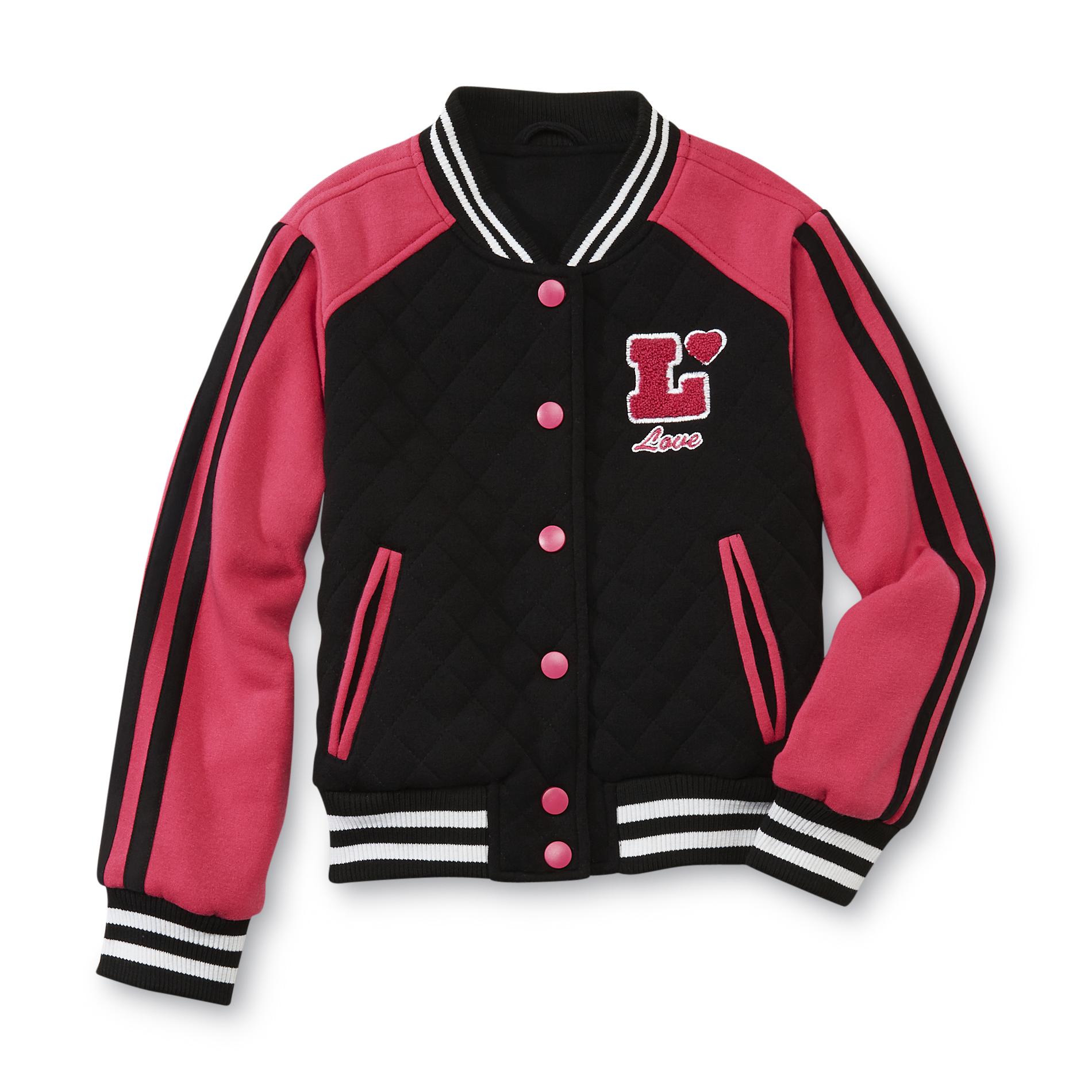 Route 66 Girl's Quilted Academic Jacket - Love