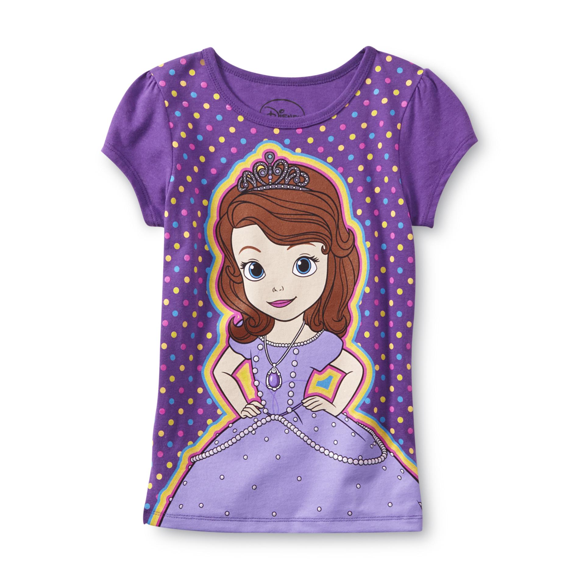 Disney Sofia the First Girl's Graphic T-Shirt - Polka Dot