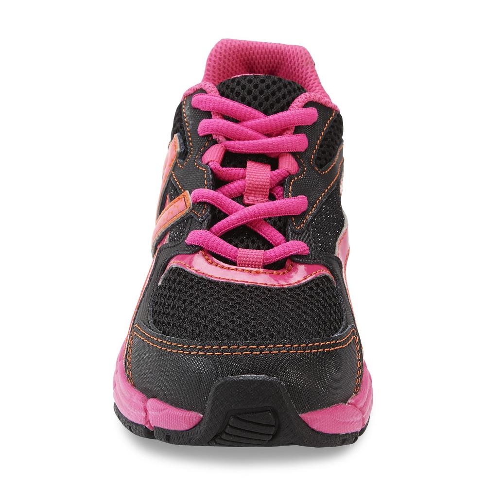 New Balance Girl's 513 Lace Athletic Shoe - Black/Neon Pink