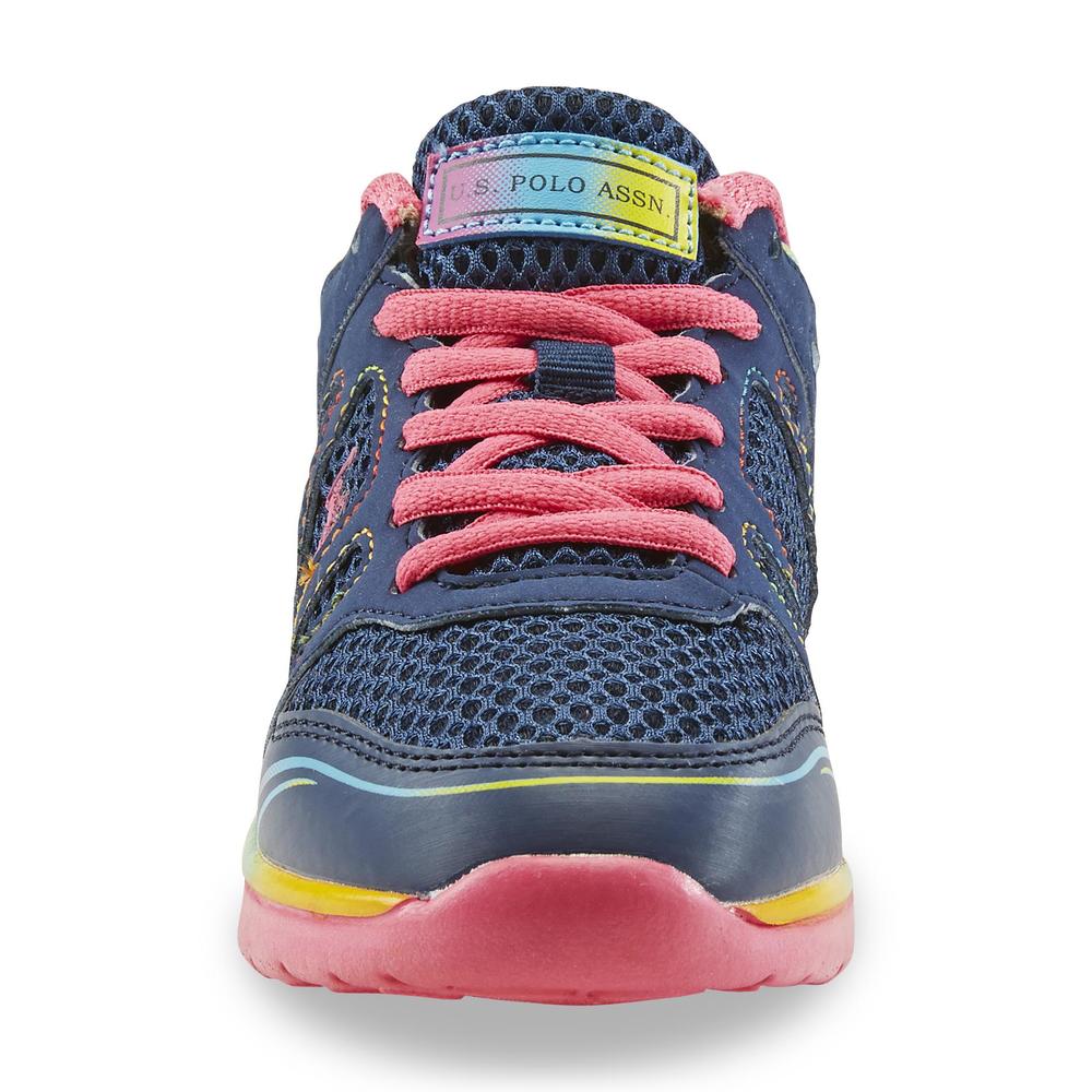 U.S. Polo Assn. Girl's Flame Navy/Pink Athletic Shoe