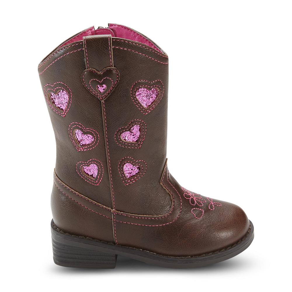 Bongo Toddler Girl's Gretchen Brown/Pink Cowboy Boot