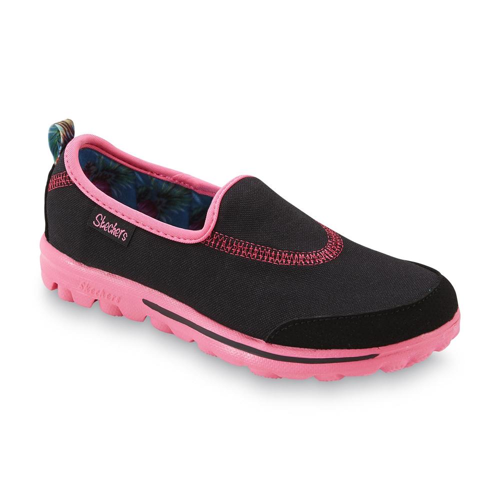 Skechers Girl's Go Walk Black/Pink Sport Shoe
