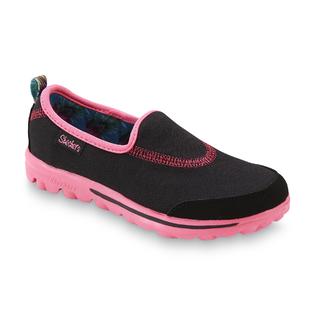 skechers go walk black pink