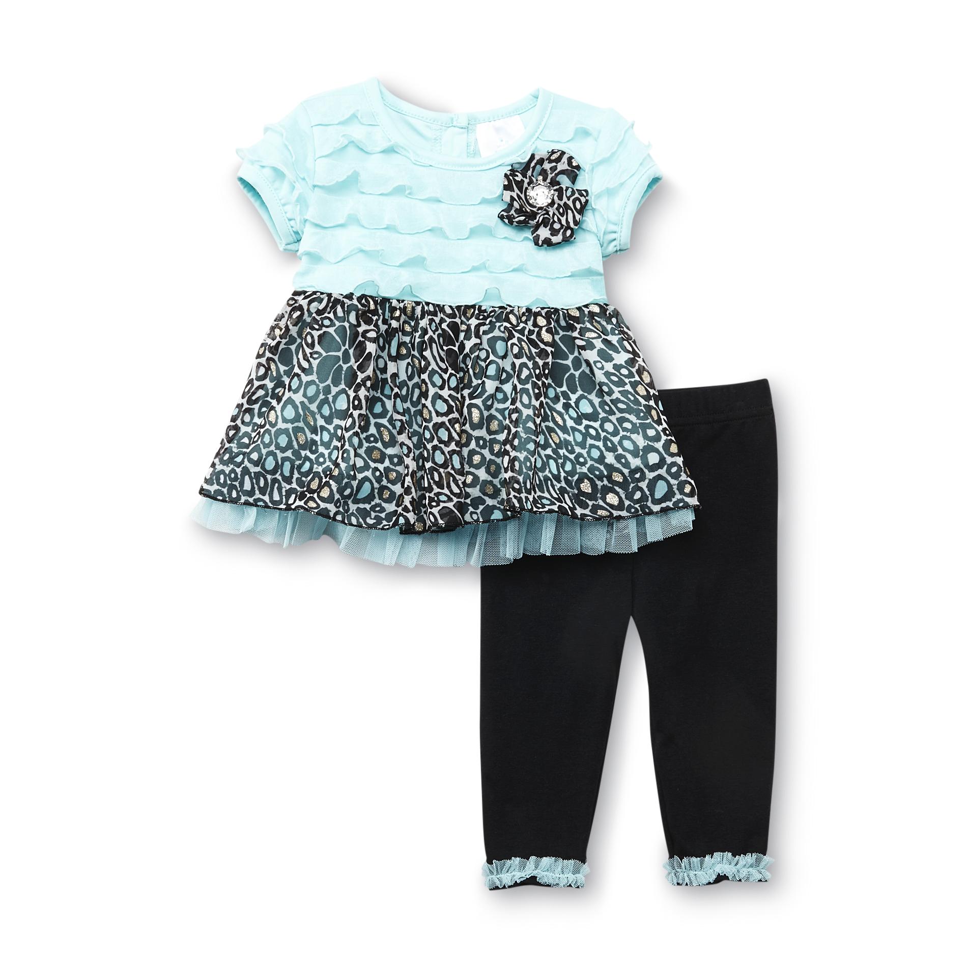 WonderKids Infant & Toddler Girl's Dress & Leggings - Leopard Print