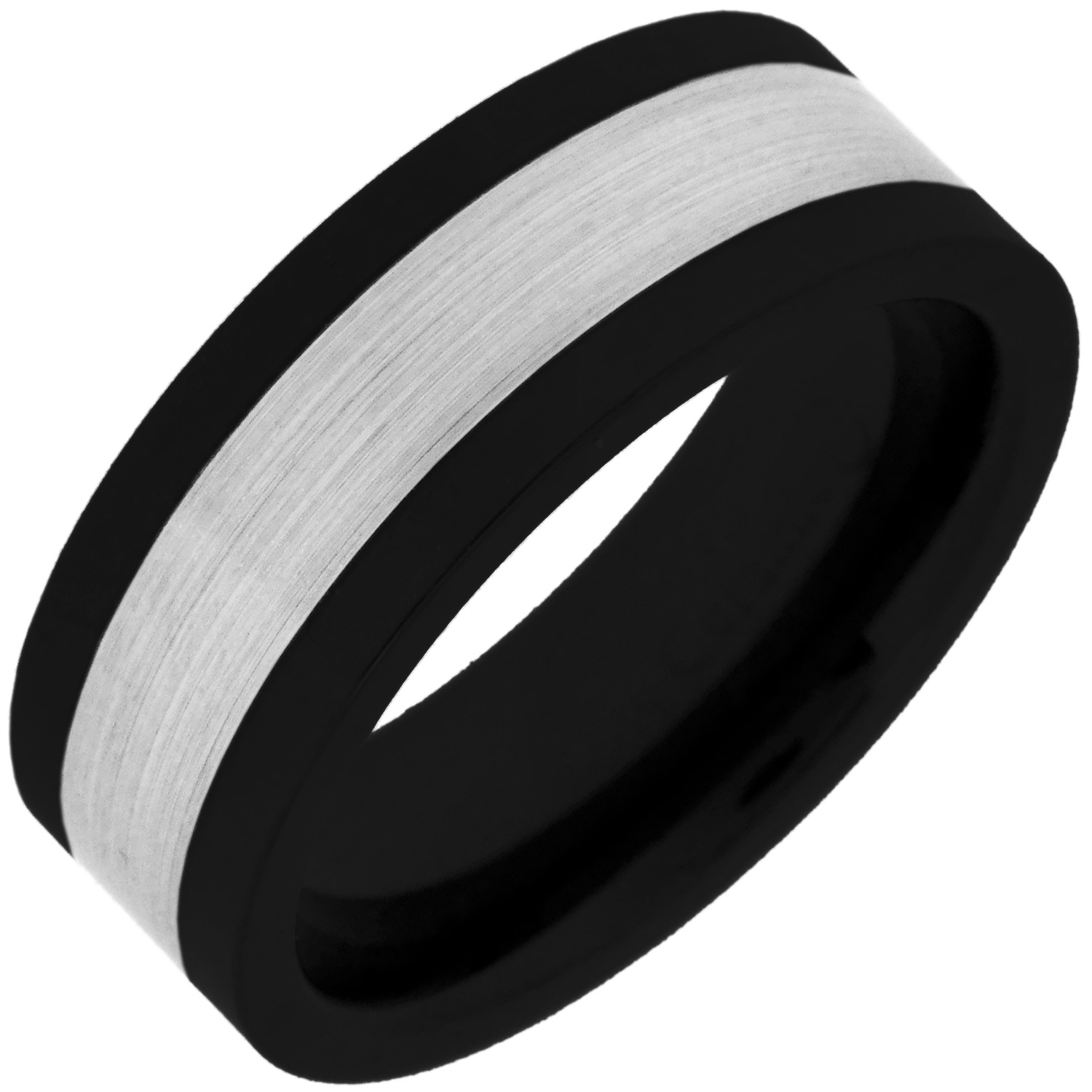 Black Ceramic Steel Ring
