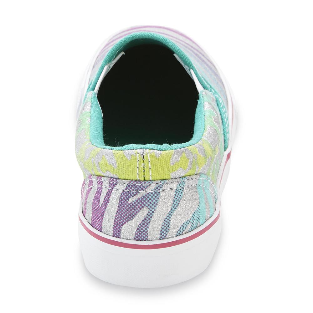 Joe Boxer Girl's Marla Slip-On Canvas Shoe - Multi/Silver/Zebra