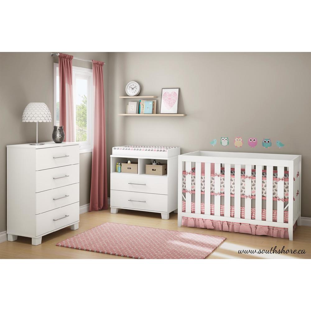 South Shore Cuddly Changing Table with Removable Changing Station, Pure White