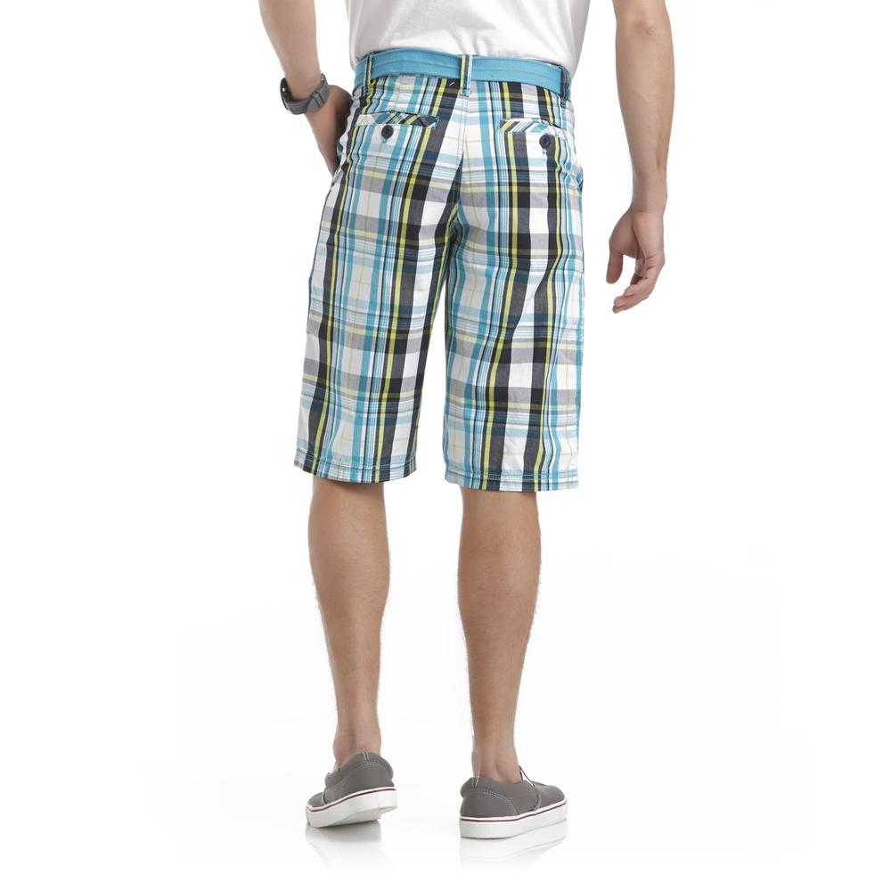 Southpole Young Men's Shorts & Belt - Plaid